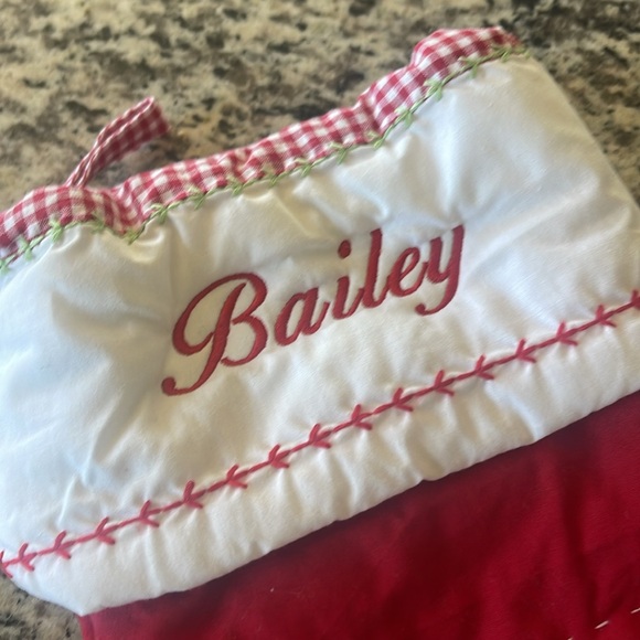 Pottery Barn Christmas Stocking with Angel - Embroidered “ Bailey “ - Picture 2 of 3